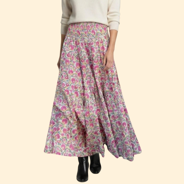 Women's Boho Floral Skirt