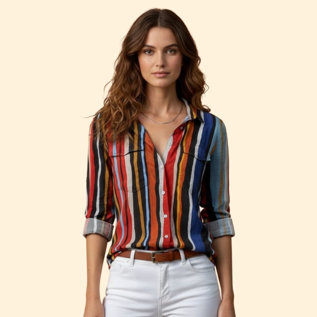 Women's Bold Striped Button-Down