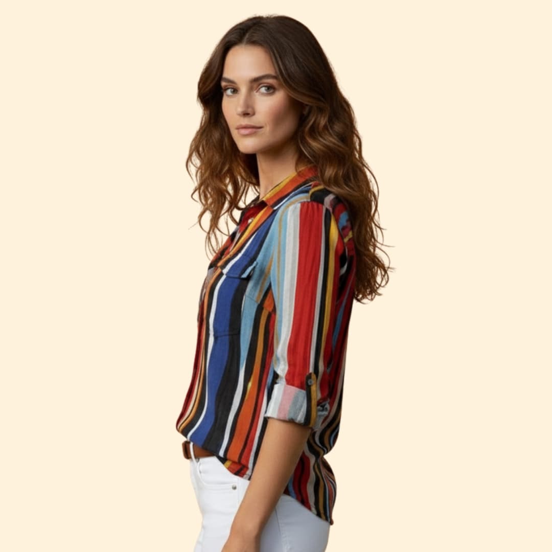 Women's Bold Striped Button-Down