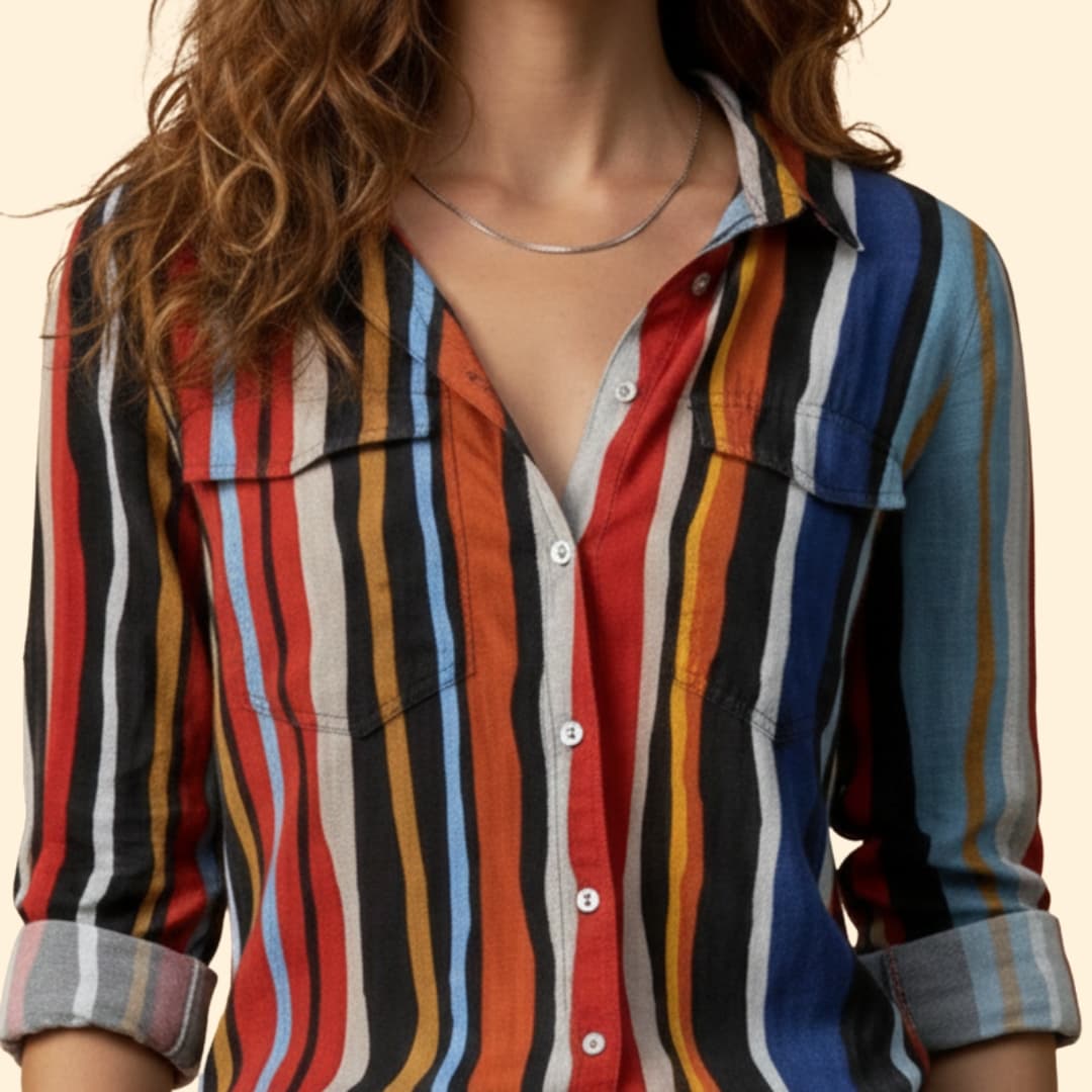 Women's Bold Striped Button-Down