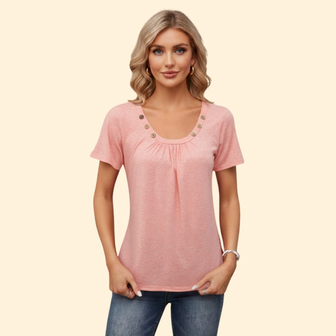Women's Button-Detail Casual T-Shirt