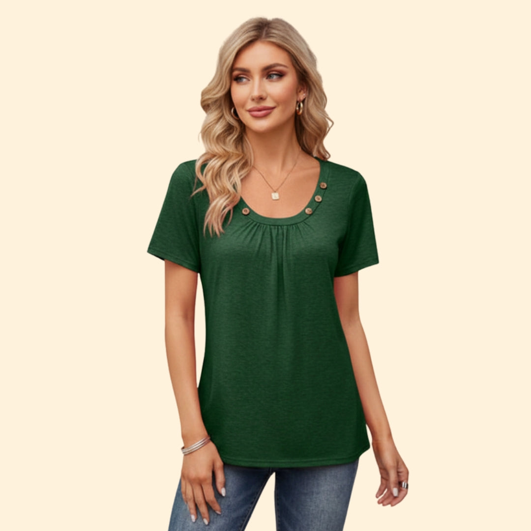 Women's Button-Detail Casual T-Shirt