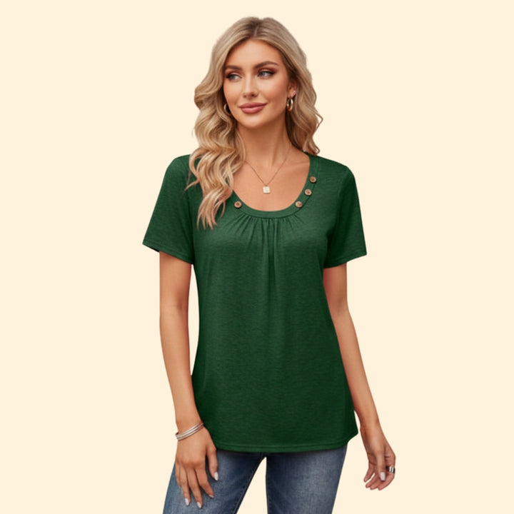 Women's Button-Detail Casual T-Shirt
