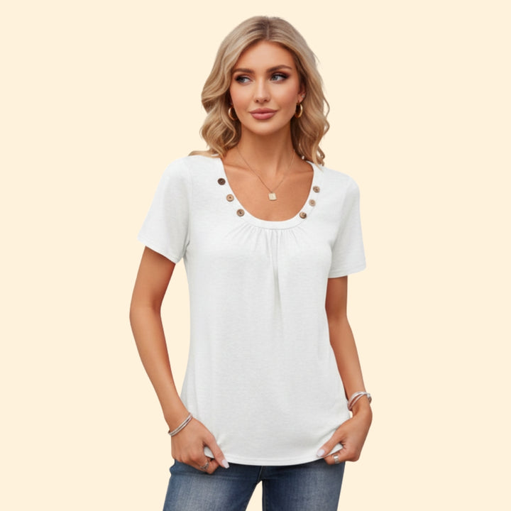 Women's Button-Detail Casual T-Shirt