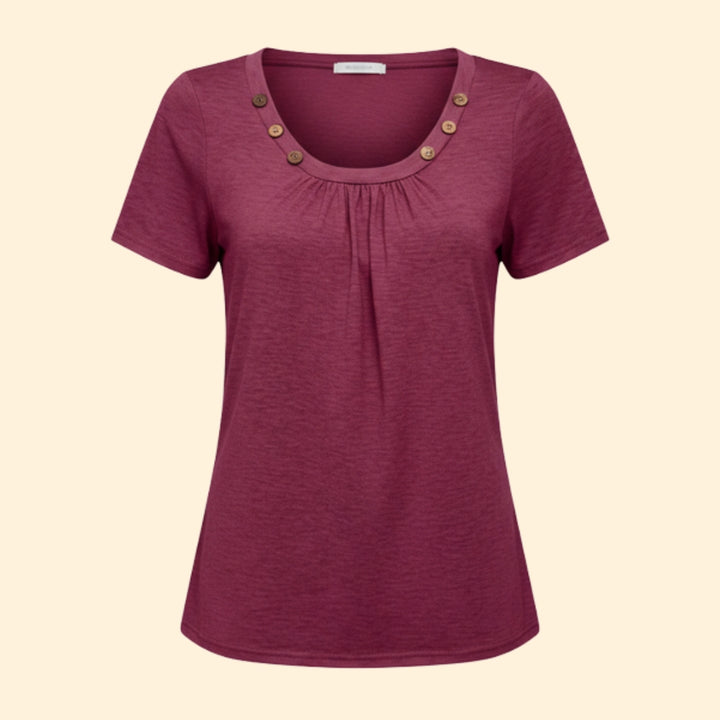 Women's Button-Detail Casual T-Shirt