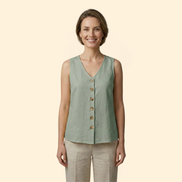 Women’s Button-Down Sleeveless Top