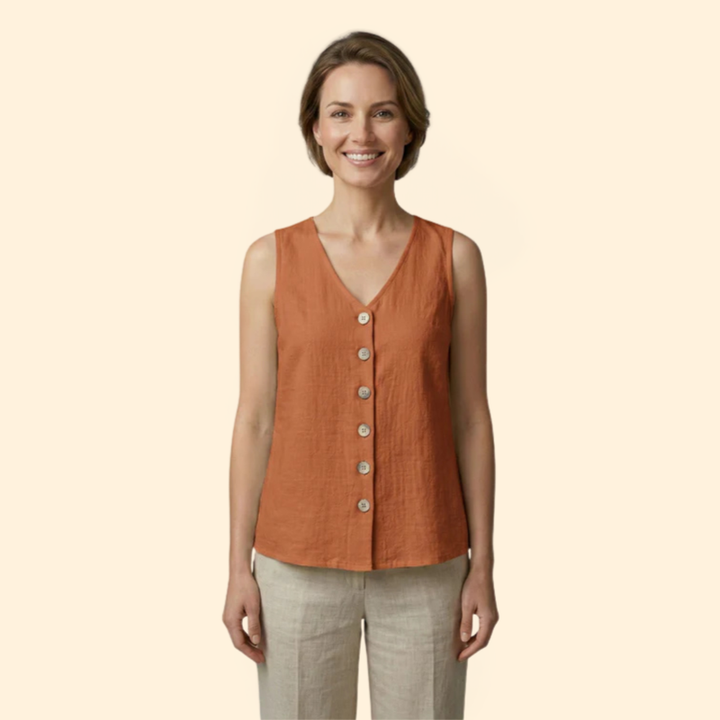 Women’s Button-Down Sleeveless Top