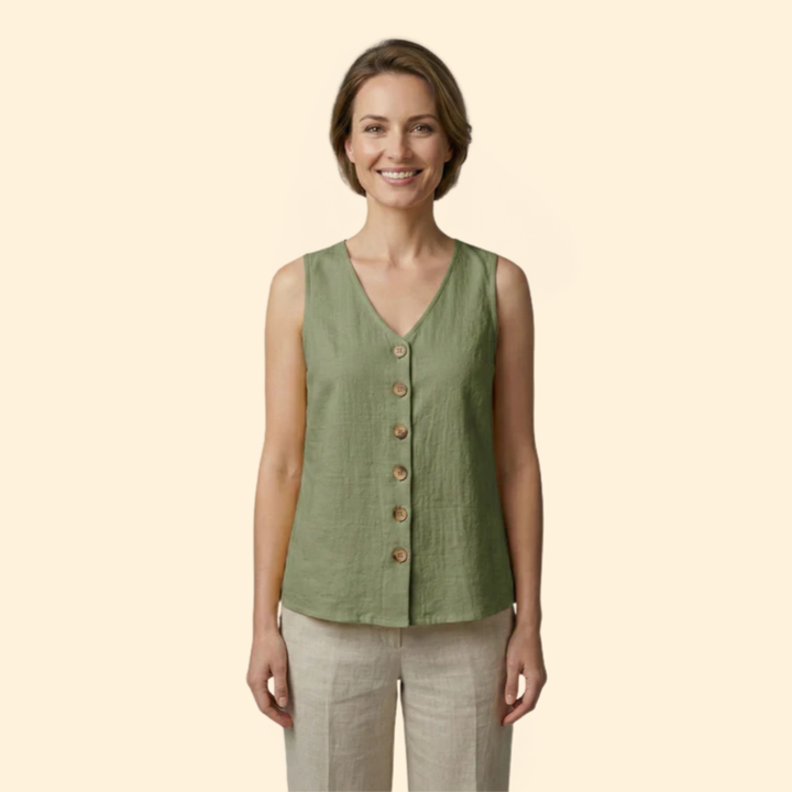 Women’s Button-Down Sleeveless Top