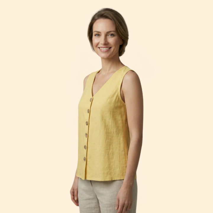 Women’s Button-Down Sleeveless Top