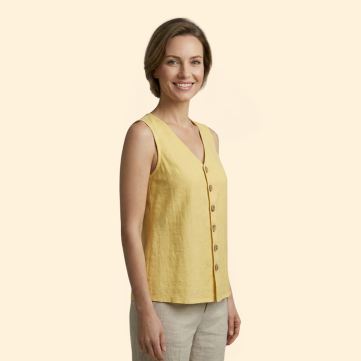 Women’s Button-Down Sleeveless Top