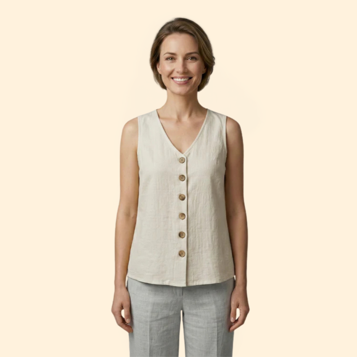 Women’s Button-Down Sleeveless Top