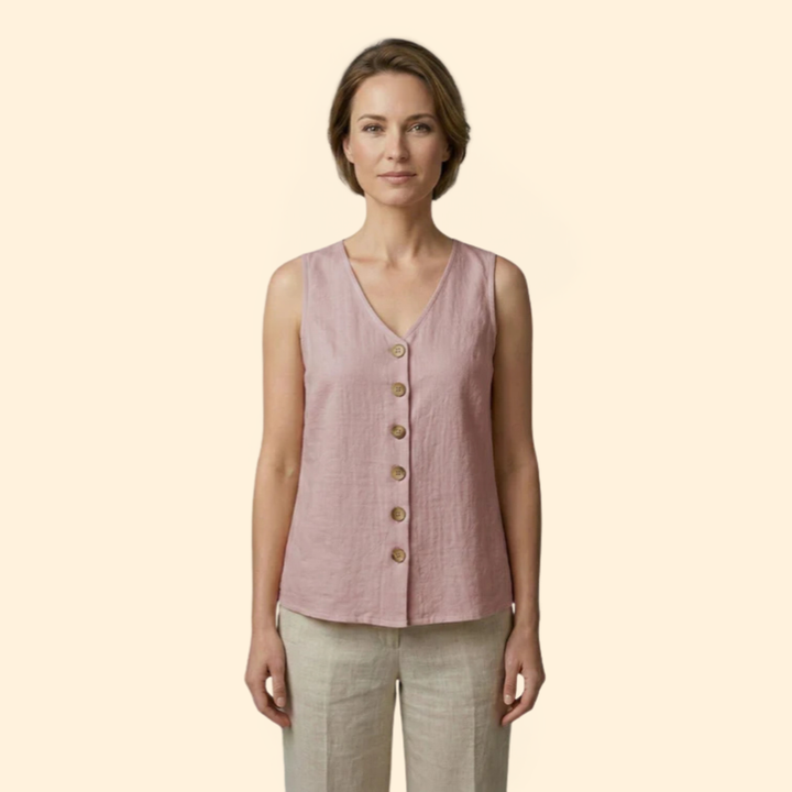 Women’s Button-Down Sleeveless Top