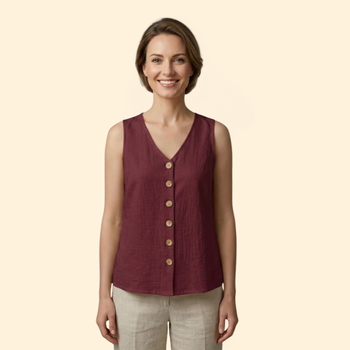 Women’s Button-Down Sleeveless Top
