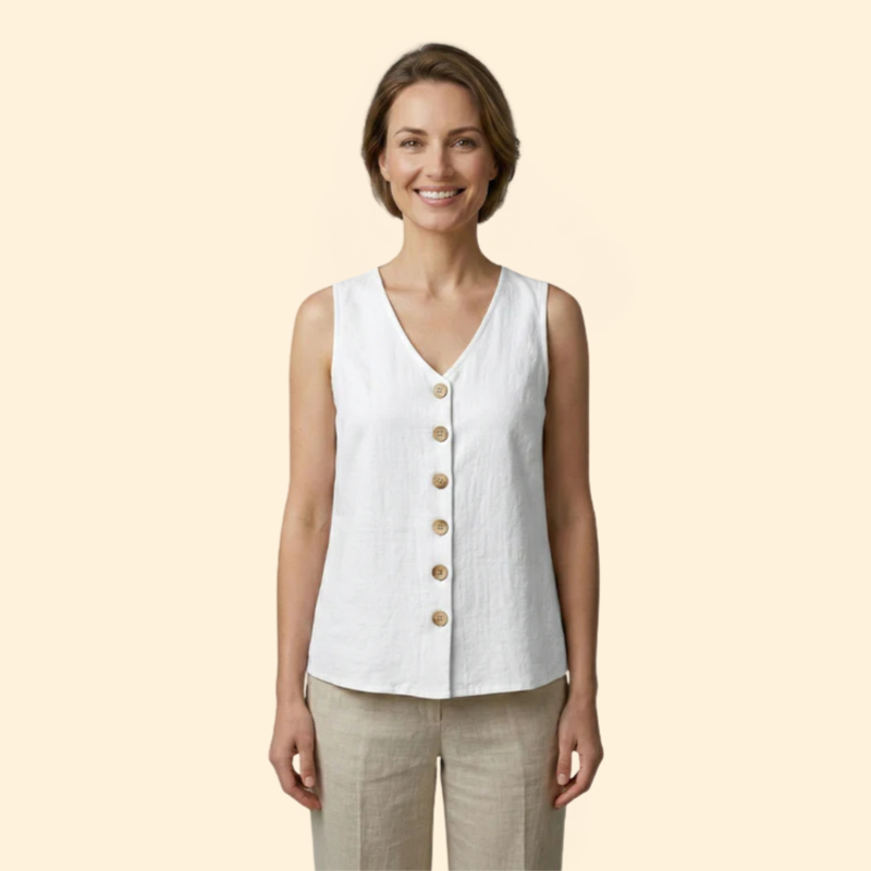 Women’s Button-Down Sleeveless Top