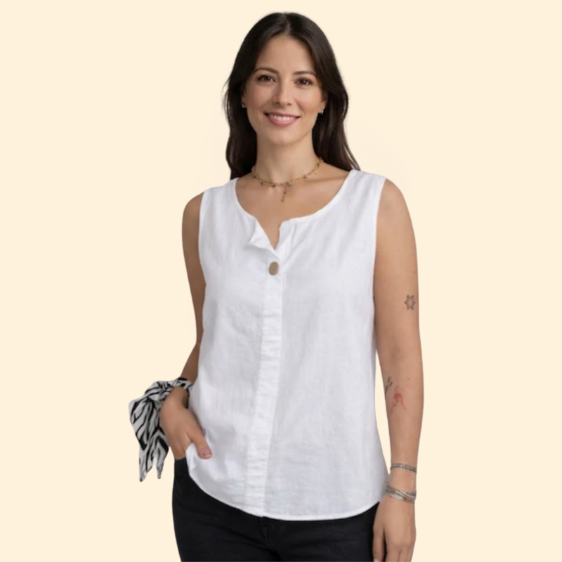 Women’s Button-Front Linen Top