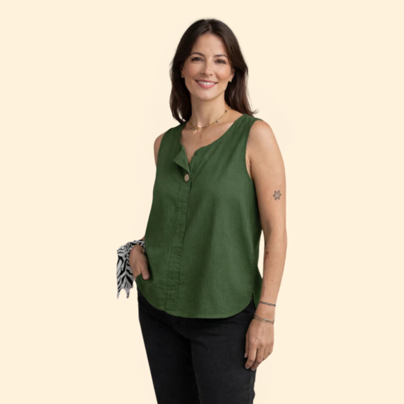 Women’s Button-Front Linen Top