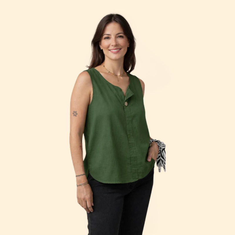 Women’s Button-Front Linen Top