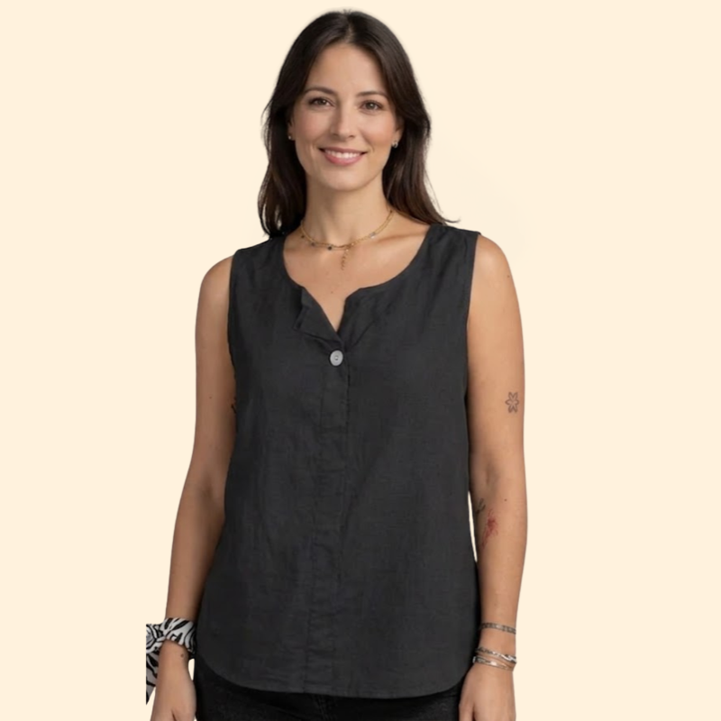 Women’s Button-Front Linen Top
