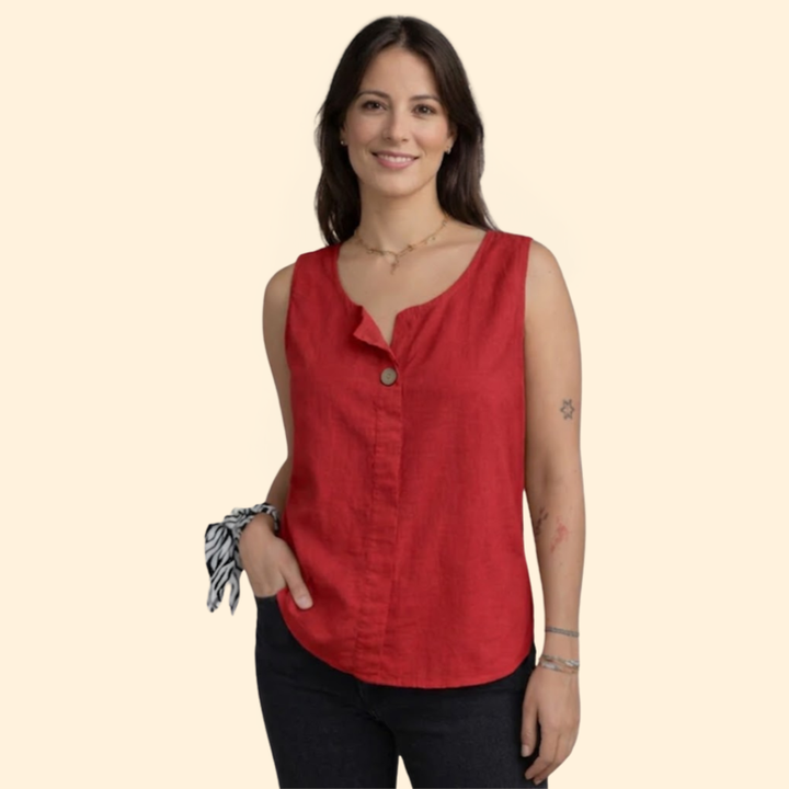 Women’s Button-Front Linen Top