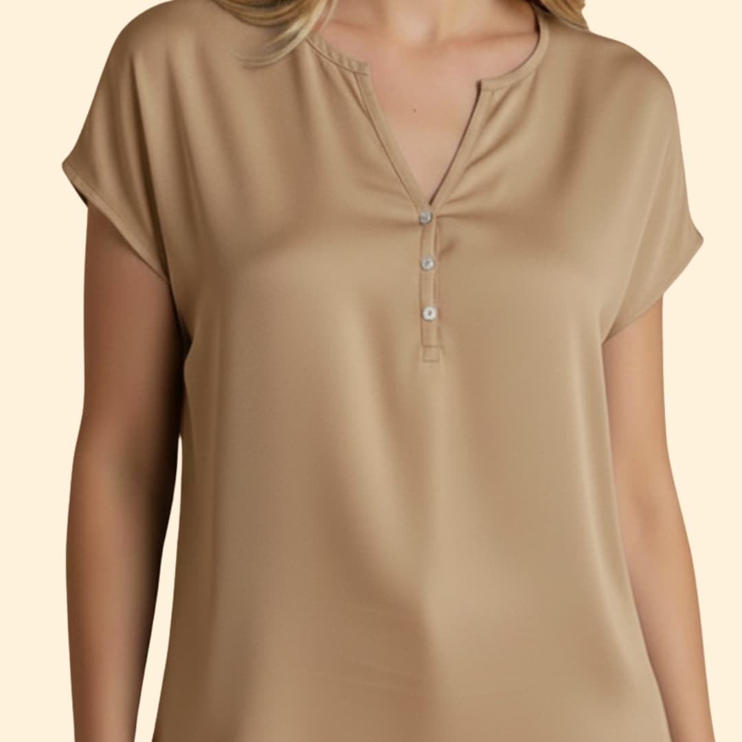 Women's Button-Front V-Neck Top