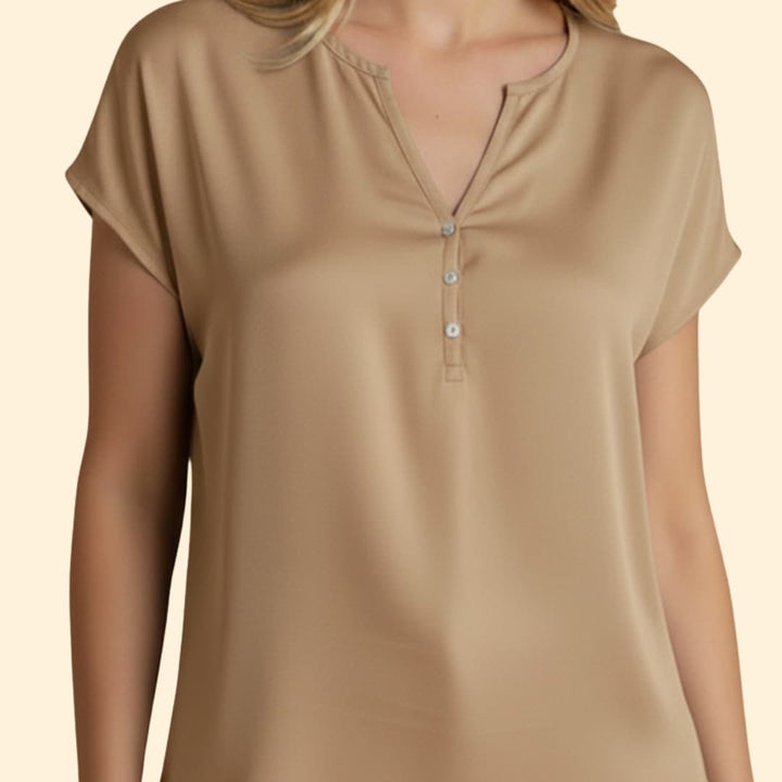 Women's Button-Front V-Neck Top