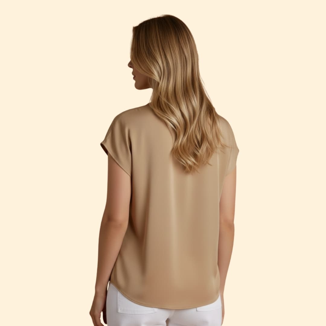 Women's Button-Front V-Neck Top
