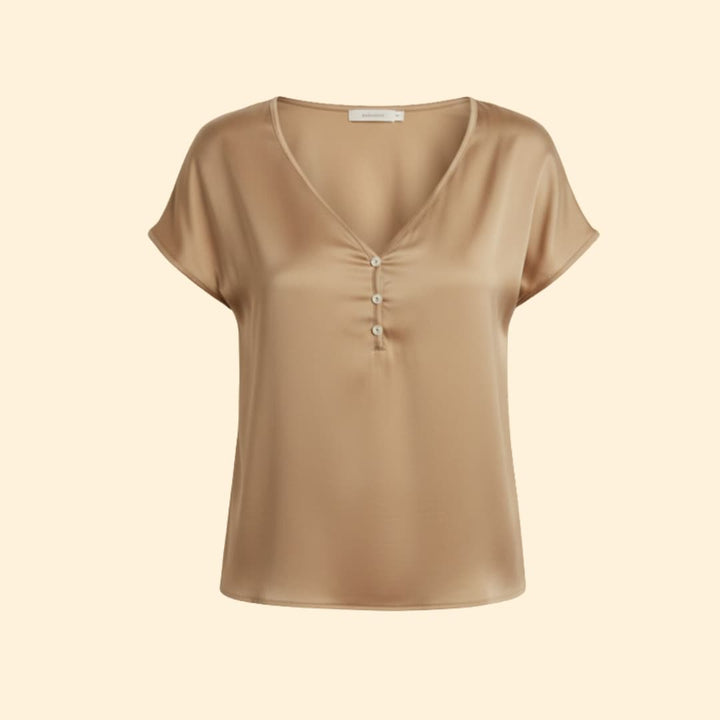 Women's Button-Front V-Neck Top