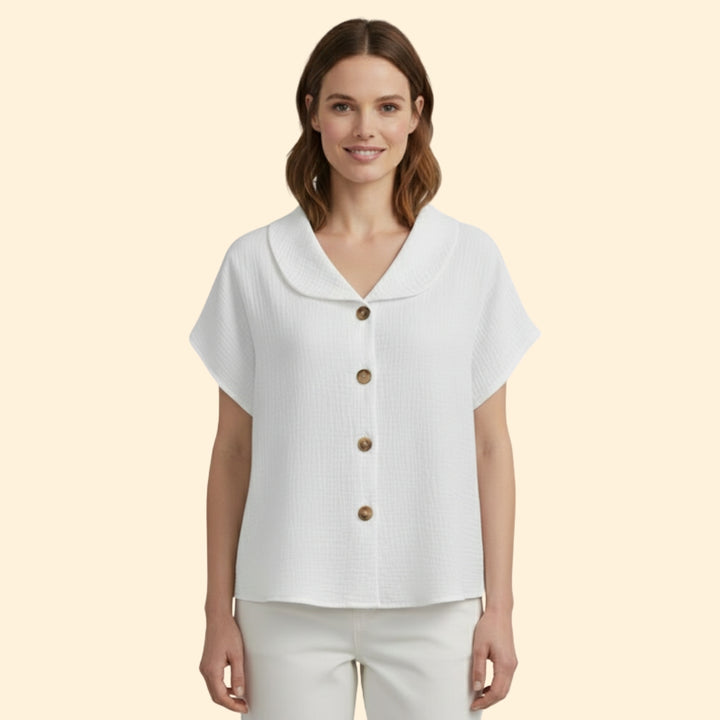 Women's Button-Up Collared Top