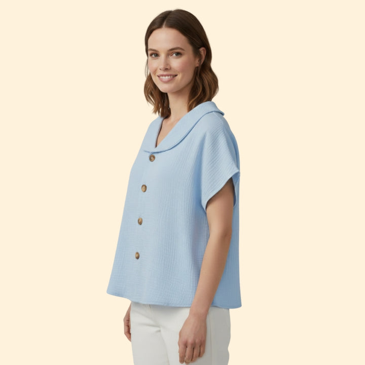 Women's Button-Up Collared Top