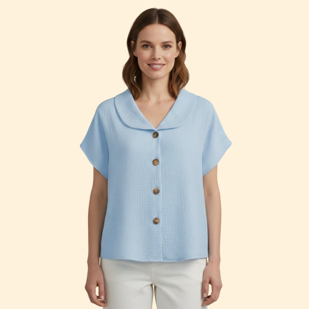 Women's Button-Up Collared Top