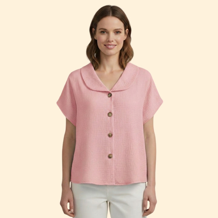 Women's Button-Up Collared Top