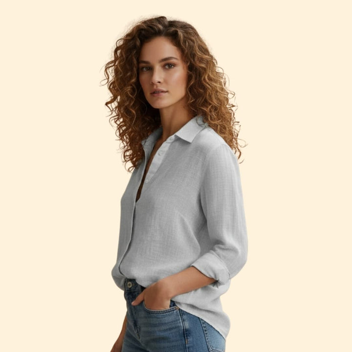 Women's Button-Up Linen Shirt