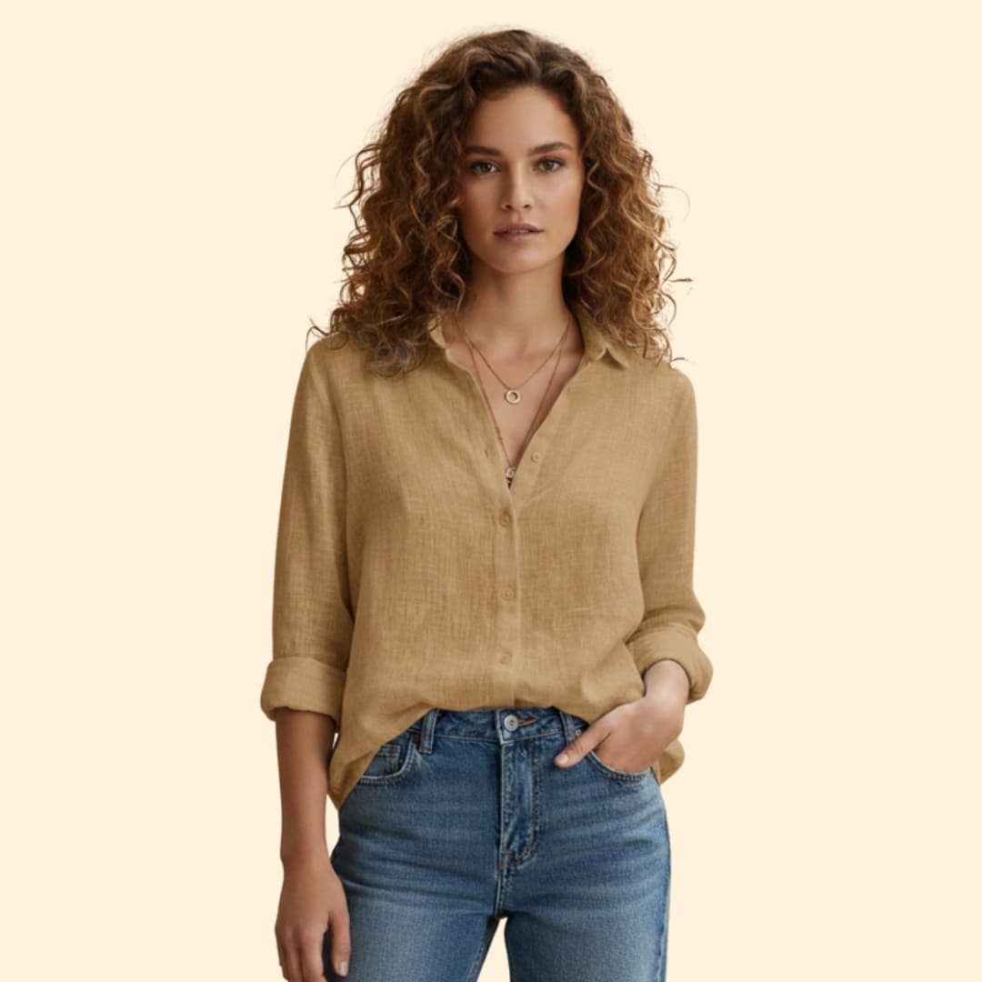 Women's Button-Up Linen Shirt