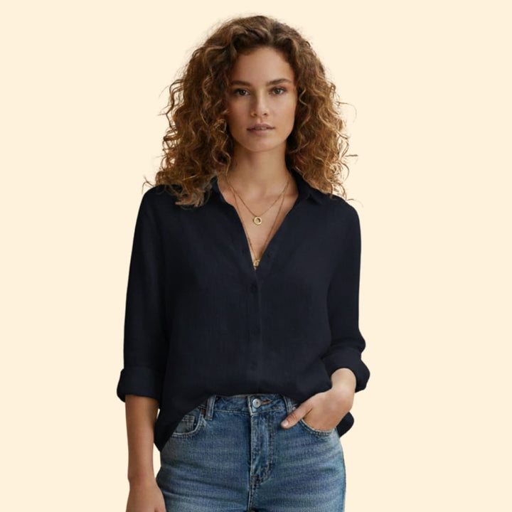 Women's Button-Up Linen Shirt