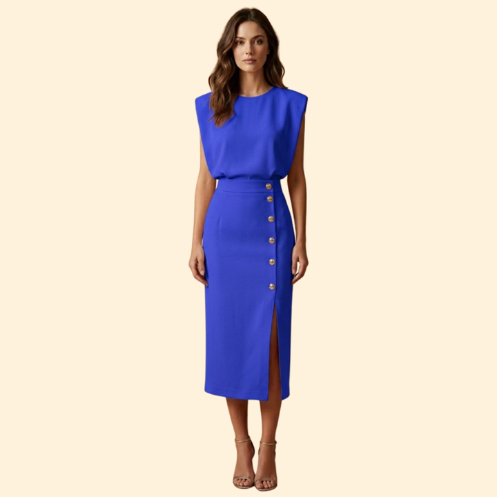 Women's Button Detail Midi Dress