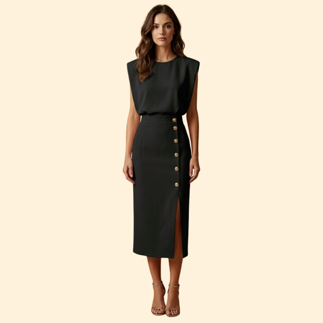 Women's Button Detail Midi Dress