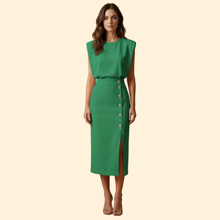 Women's Button Detail Midi Dress