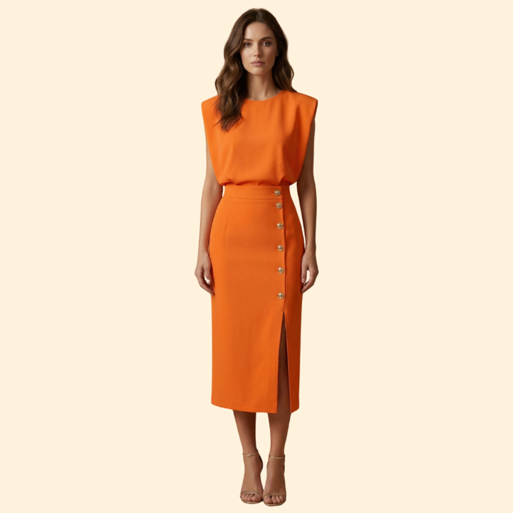 Women's Button Detail Midi Dress