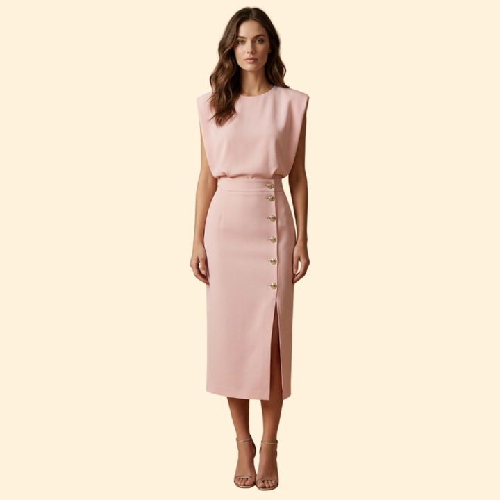 Women's Button Detail Midi Dress
