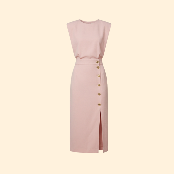 Women's Button Detail Midi Dress