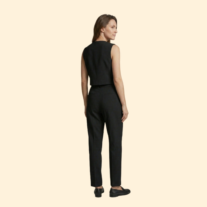 Women's Buttoned Crop & Trouser Set