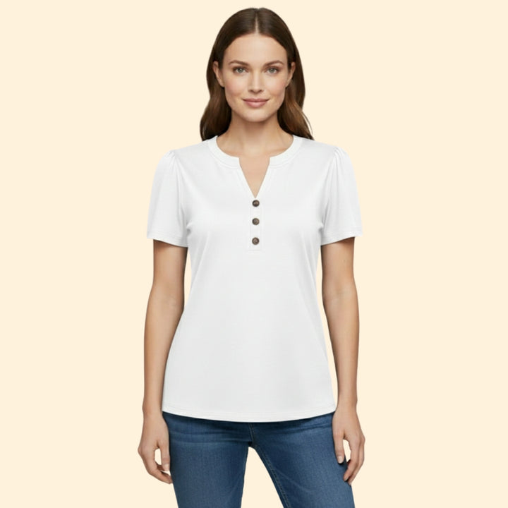 Women's Buttoned Henley Top