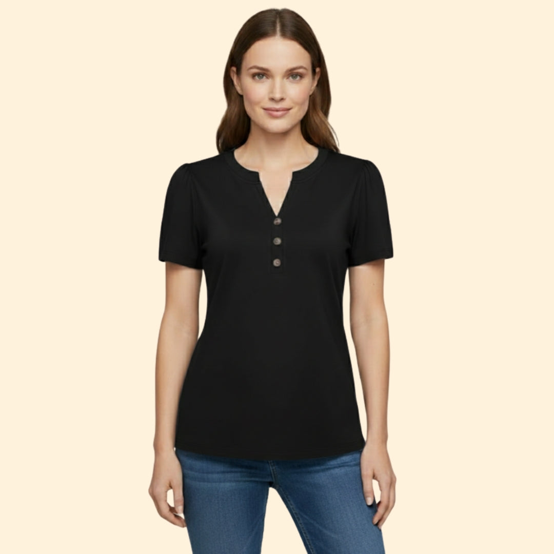 Women's Buttoned Henley Top
