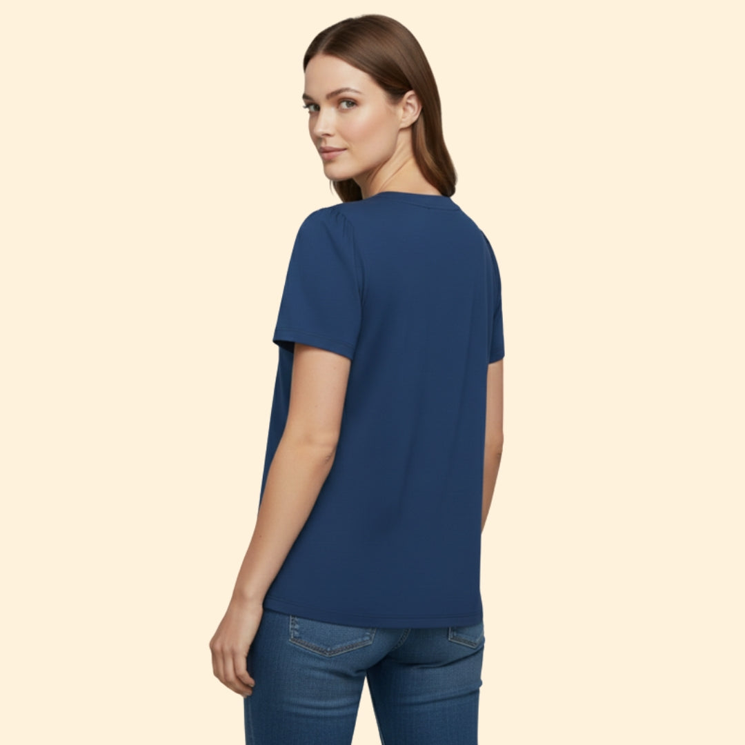 Women's Buttoned Henley Top