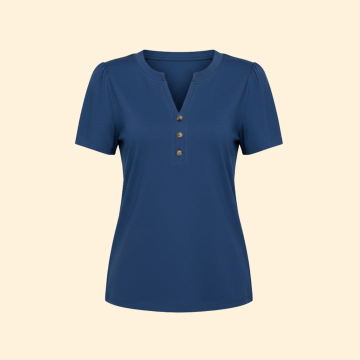 Women's Buttoned Henley Top