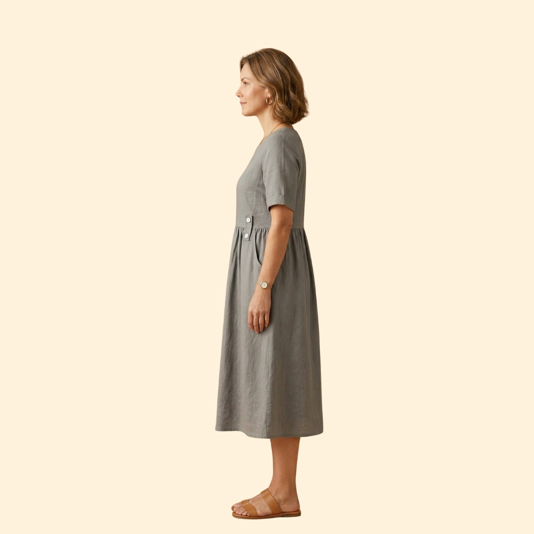 Women's Buttoned Midi Dress