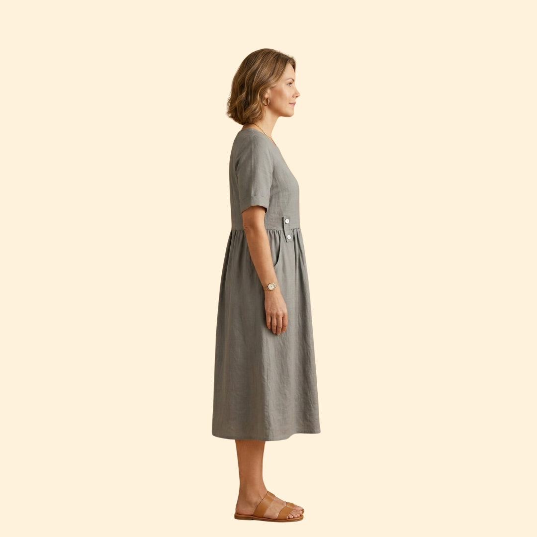 Women's Buttoned Midi Dress