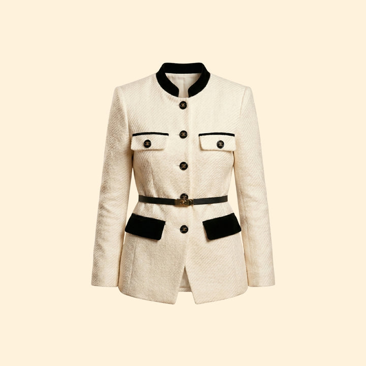 Women's Buttoned Woolen Jacket