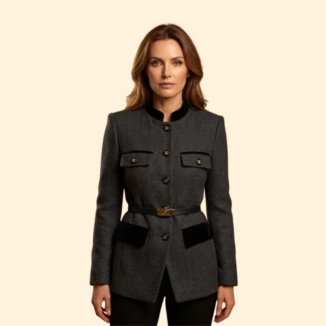 Women's Buttoned Woolen Jacket
