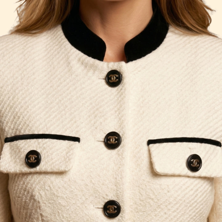 Women's Buttoned Woolen Jacket
